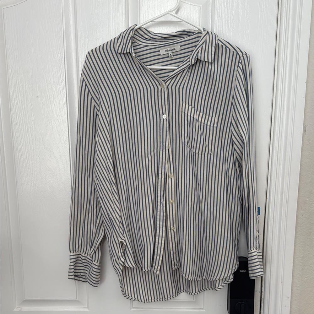 Madewell Silky Cotton Striped Button Up